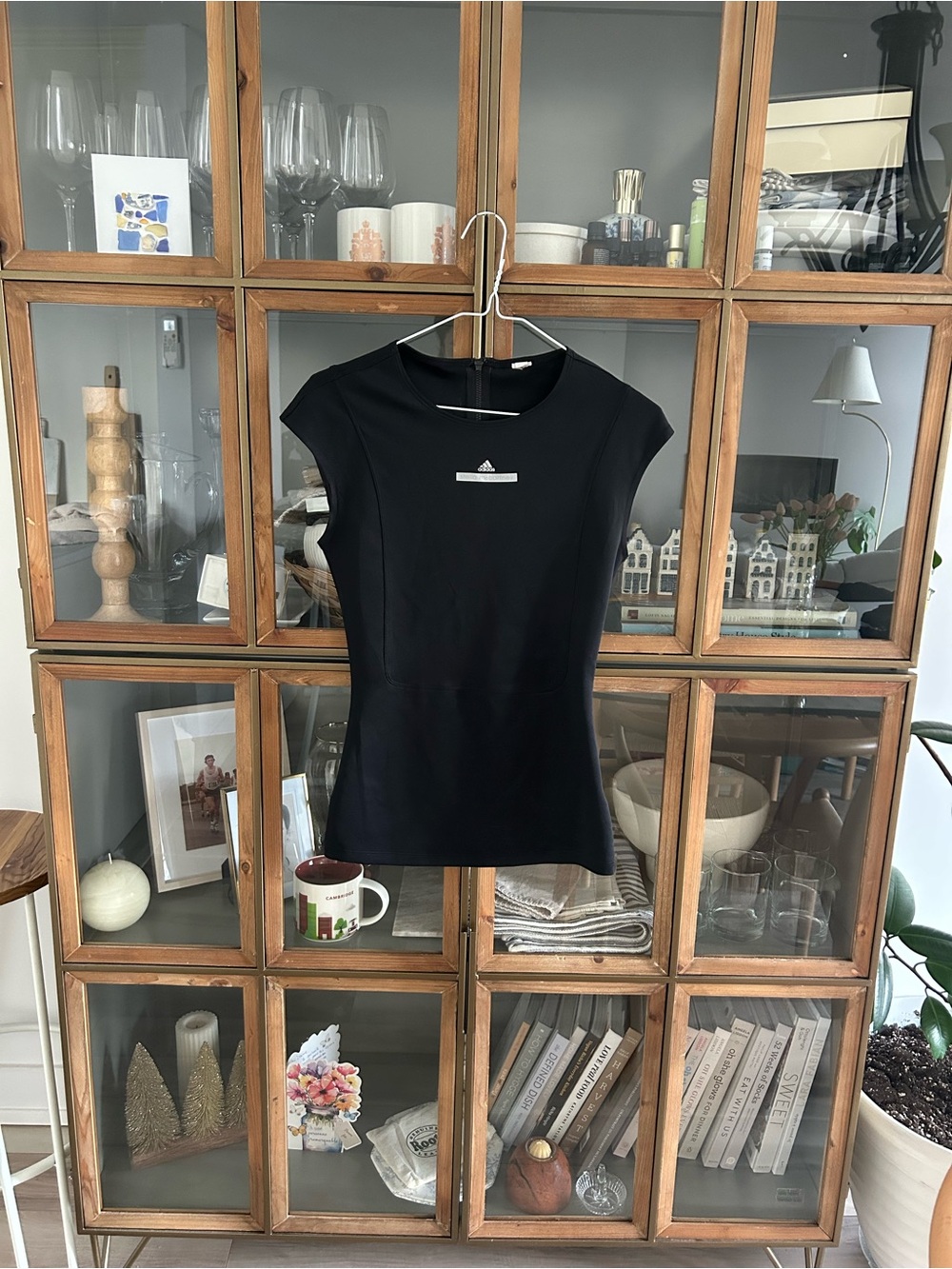 Adidas Stella McCartney Women’s Black Cap-Sleeve Performance Top